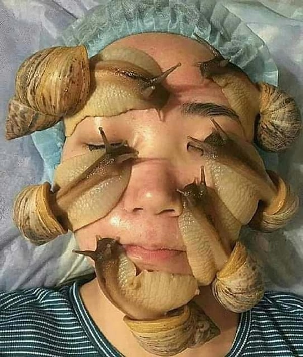 1. Скользящие по лицу улитки - популярная бьют-процедура в Таиланде