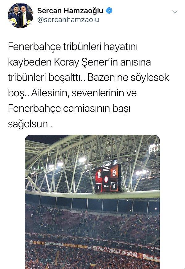 Olayın öğrenilmesinin ardından, Fenerbahçe taraftarı tribünleri boşalttı.