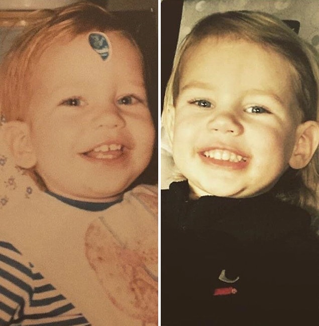 9. Anne ve kızın 2 yaşında çekilmiş fotoğrafları.