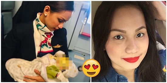 Kabin Memuru Olduğu Uçakta Hiç Tanımamasına Rağmen Acıkan Bir Bebeği Emziren Koca Yürekli Kadın