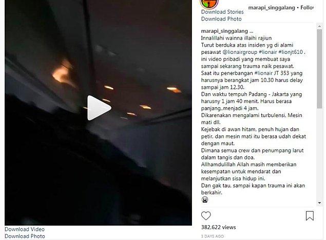 Endonezya’da yayın yapan gazete KOMPAS muhabiri Retia Kartika Dewi’nin 29 Ekim 2018’deki haberine göre iddia konusu video, kazanın ardından @merapi_singgalang isimli Instagram hesabından tekrar yayılmış.