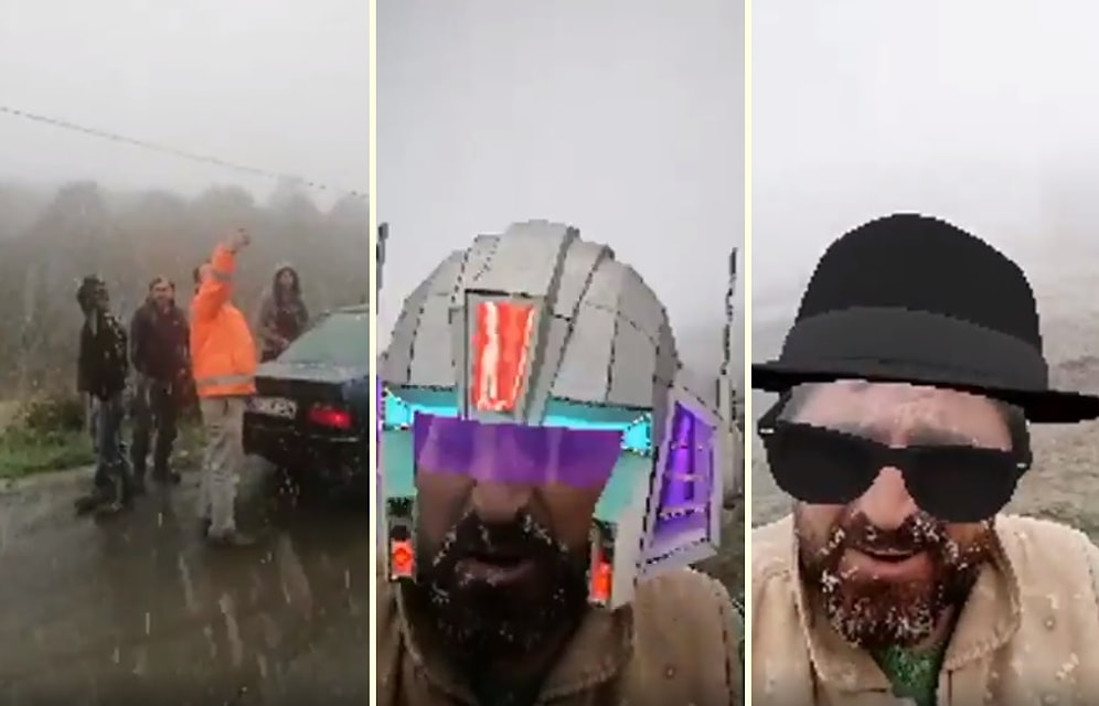 Mahsur Kaldığını Canlı Yayında Haber Vermek İsterken Efektler Yüzünden Gözden Yaş Getirmeli Yayın Yapan Adam