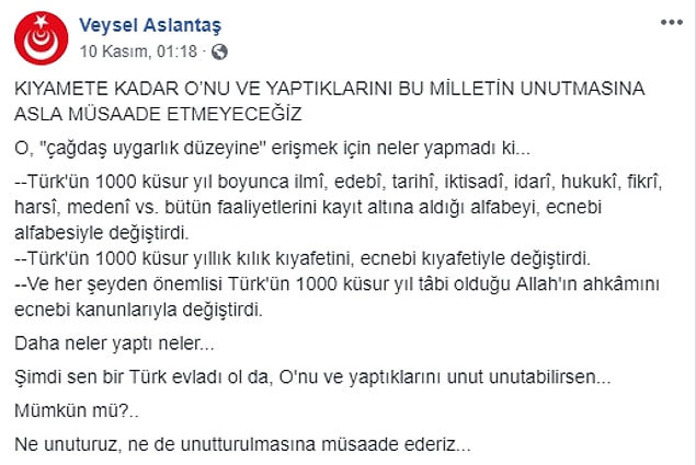 "Türk'ün 1000 küsur yıllık kılık kıyafetini, ecnebi kıyafetiyle değiştirdi"
