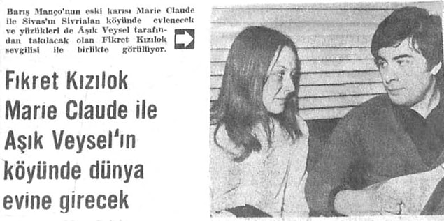 Fakat aşk bu nereden çıkacağı belli olmaz...Daha sonra Fikret Kızılok ile Barış Manço'nun eşi Marie Claude birbirlerine aşık olmuşlardı.