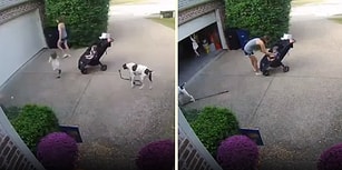 Açılan Garaj Kapısını Tutunca Havada Asılı Kalan Çocuk