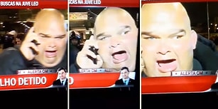 Canlı Yayın Kamerasının Kadrajına Girip Girip Çığlık Atan Rahatsız Adam