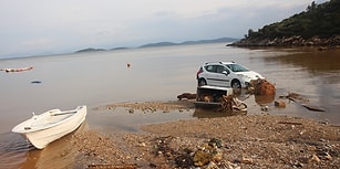 Araçlar Denize Sürüklendi, Ev ve İş Yerlerini Su Bastı: 12 Fotoğraf ile Bodrum'da Yaşanan Sel Felaketi