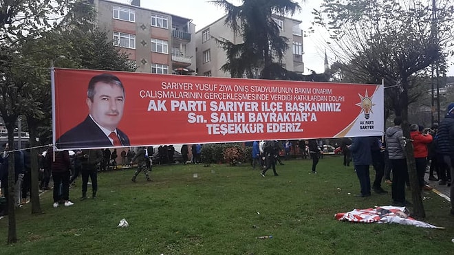 Stadın çimini değiştiren başkan kendi kendine teşekkür etti