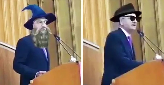 7. Kemal Kılıçdaroğlu'nun grup toplantısı yaptığı sırada Gandalf'a dönüşmesi