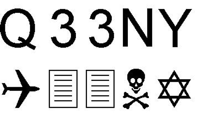 13. 11 Eylül 2001’de İkiz Kuleleri ilk vuran uçak Q33’dür. Microsoft’un Wingding yazı tipinde Q33 yazdığınızda karşınıza çok tuhaf işaretler çıkıyor.