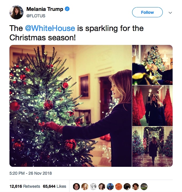 Melania Trump obviously thought different about Christmas tree aesthetic!