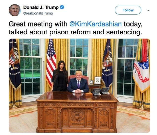 7. Kim Kardashian visited the White House to talk about prison reform with Trump.