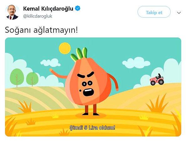 1. Soğanı konuşturan Kılıçdaroğlu.