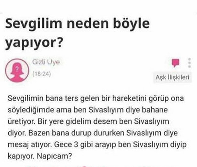 8. Gayet geçerli bir sebep gibi duruyor.