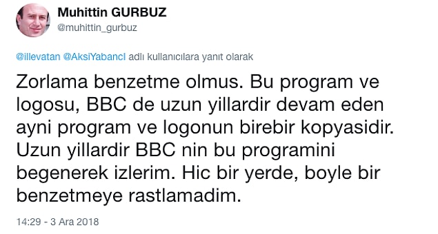 Zorlama bir benzetme olduğunu ifade ettiler.