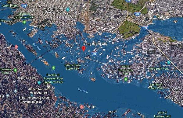Long Island City'de yapılması planlanan Amazon genel merkezi 2050'ye kadar sular altında kalacak.