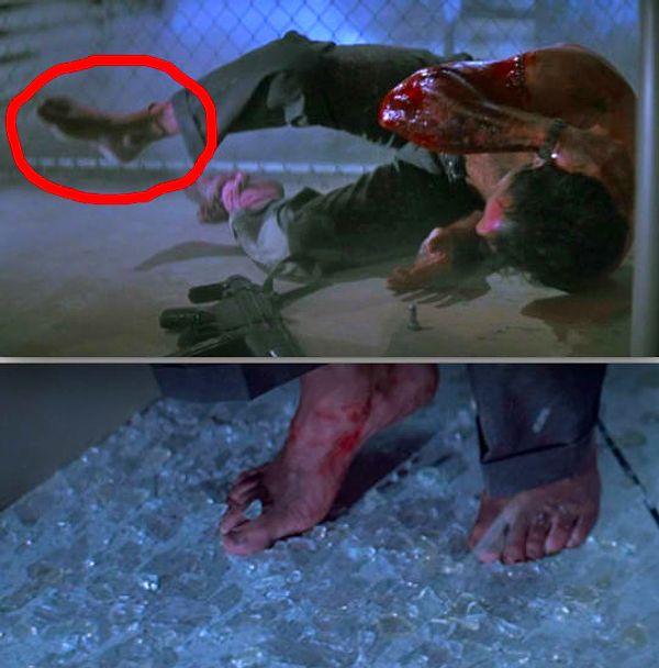 11. In Die Hard, Bruce Willis' character spent most of his time to do crazy things while barefoot.