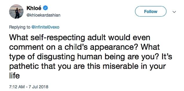 10. Khloe Kardashian's response to someone who called her baby 'ugly'