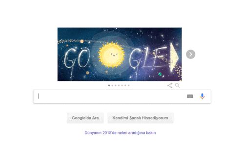 İnternet devi Google ana sayfasında, aralık ayında gözlemlenebilen ve en yoğun bu gece görülecek Geminid meteor yağmurlarını anlatan bir doodle yer alıyor.