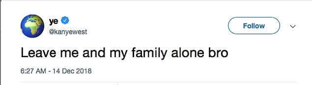He wanted Drake to stop talking and taking on his family.