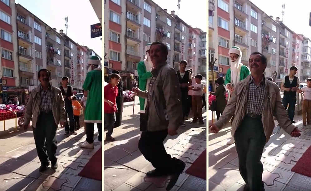 Mağaza Açılışında Müziğin Ritmine Kendini Kaptırıp Coştukça Coşan Dayı