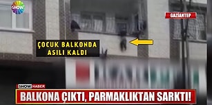 Annesinin Evde Yalnız Bıraktığı Çocuk Balkon Korkuluklarından Asılı Kaldı, Bir Vatandaş İse Yardımına Süper Kahraman Gibi Yetişti!