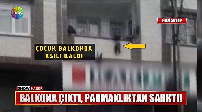 Annesinin Evde Yalnız Bıraktığı Çocuk Balkon Korkuluklarından Asılı Kaldı, Bir Vatandaş İse Yardımına Süper Kahraman Gibi Yetişti!