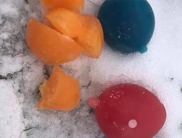 1. Парень пытался сделать новогодние украшения для сада, но что-то пошло не так...