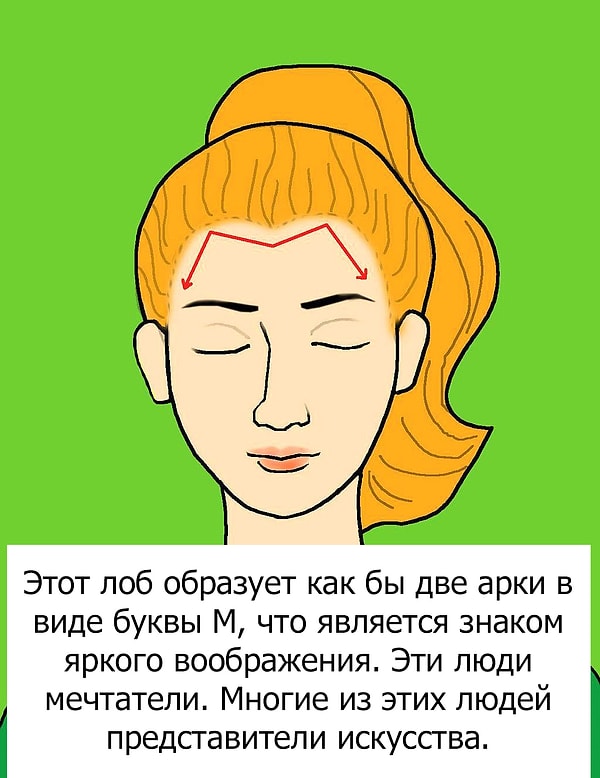 Ваш лоб в формы буквы М: