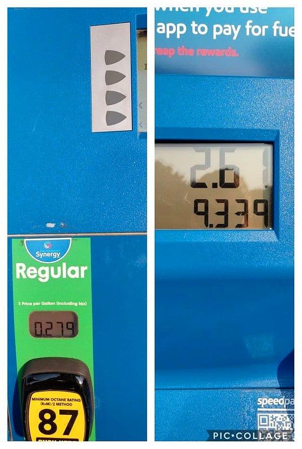 5. Benzin istasyonu benzin fiyatının virgülünü yanlış yere koyunca, 26 dolar yerine 2.6 dolar ödeyen şanslı