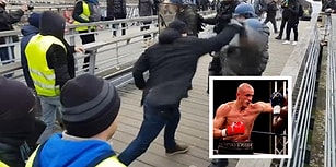 Sarı Yelekliler Protestoları Sırasında Yumruklarıyla Polisleri Dağıtan Protestocu
