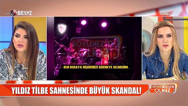 Ece Erken ve Bircan Bali'nin Beyaz TV'de sunduğu Söylemezsem Olmaz'da yayınlanan görüntülerde Yıldız Tilbe müzisyenlerini azarlarken görülüyor.