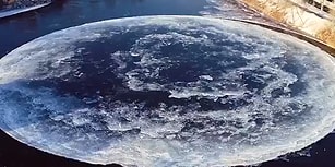 ABD'de Nehir Üzerinde Oluşan Buz Diskinin Muhteşem Görüntüleri!