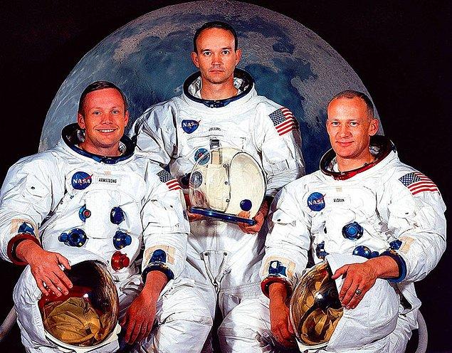 14. Apollo 11'in Ay'a iniş görevindeki astronot ekibi.
