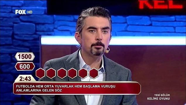 1. Futbolda hem orta yuvarlak hem başlama vuruşu anlamlarına gelen söz