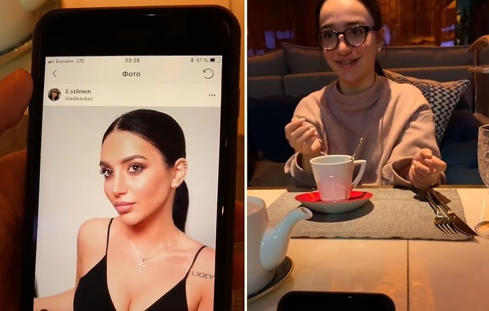 Buluştuğu Kadının Gerçek Haliyle Instagram'daki Fotoğraflarını Anlık Olarak Karşılaştıran Adamdan Efsane Instagram vs Gerçek Hayat Videosu!