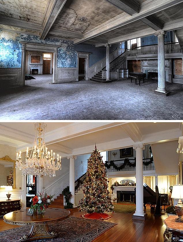 17. The Selma Mansion in Loudoun County, Virginia, in 2016 and now.