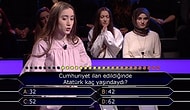 'Cumhuriyet İlan Edildiğinde Atatürk Kaç Yaşındaydı?' Sorusu İçin 2 Joker Kullanan Kim Milyoner Olmak İster Yarışmacısı