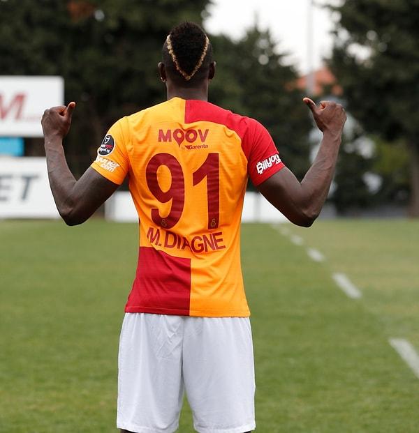 Diagne, Galatasaray'da '91' numaralı formayı giyecek.