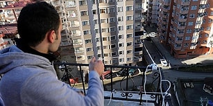 Rize'de Yaşayan Vatandaş Markete Gitmeye Üşendi, Evinin Balkonuna Teleferik Kurdu: 'İn Çık Zor Oluyor'