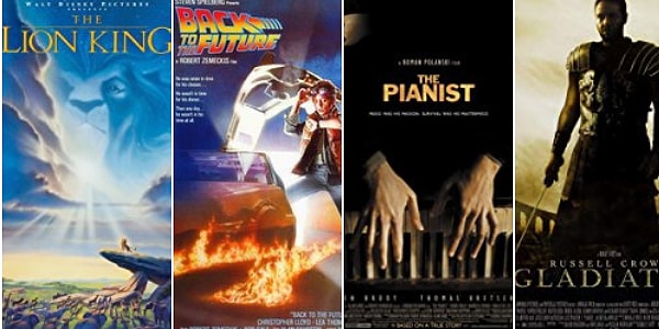 6. Король Лев - Назад в будущее - Пианист - Гладиатор