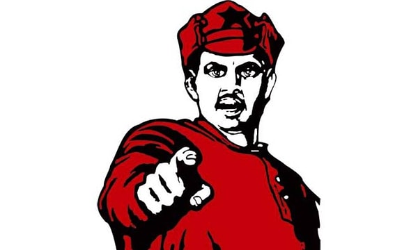 2. Что изображено на заднем фоне плаката "Ты записался добровольцем"?