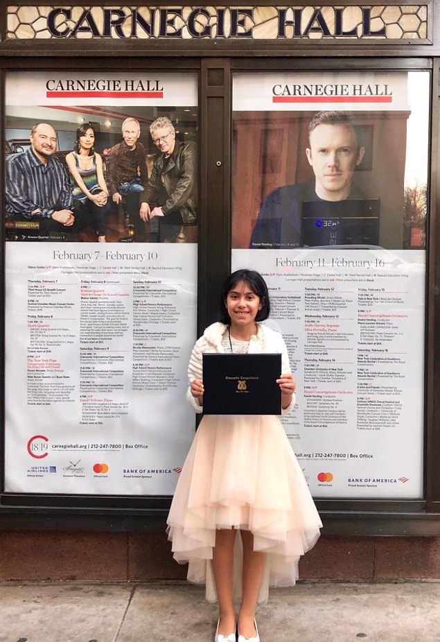 Genç piyanist, kazandığı ödülün ardından ABD'nin en prestijli salonlarından Carnegie Hall'de bir performans sergiledi.