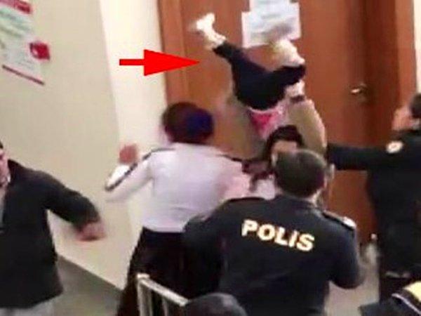 Sincan Adliyesinde görülen bir duruşma sonrası taraflar arasında gerginlik yaşandı. Araya polis girerek tarafları sakinleştirmeye çalıştı. Bu sırada bir kadın, kucağındaki bebeği polislerin üzerine fırlatmak istedi.