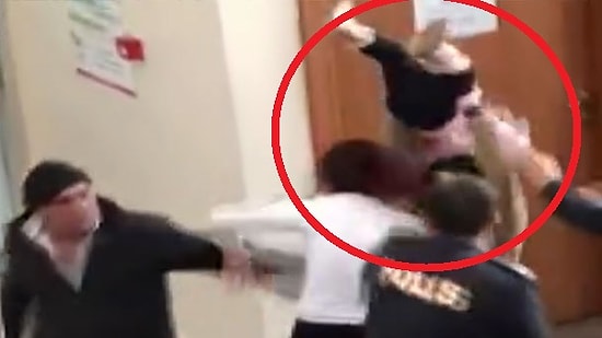 Kavga Ettiği Polisin Üzerine Bebeğini Fırlatmaya Çalışan Öfkeli Kadın