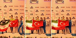Madalya Töreninde Yaptığı Bayrak Hareketi ile Törene Damga Vuran Türk Taekwondocu!