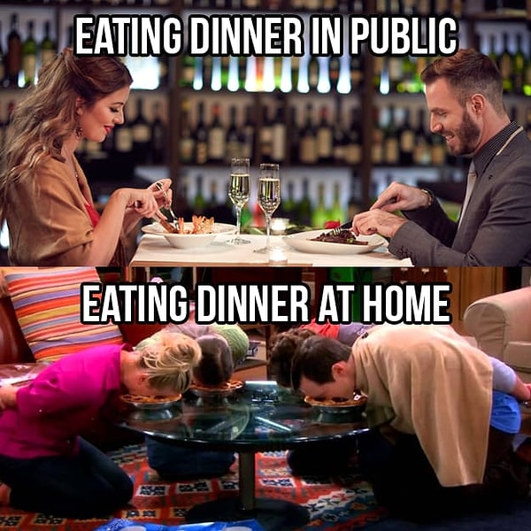 11. Ужин на людях и дома.