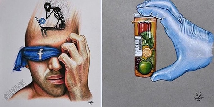 Çizimlerinde Sosyal Medyanın Hayatımızdaki Yerini Çarpıcı Şekilde Gözler Önüne Seren İllüstratör