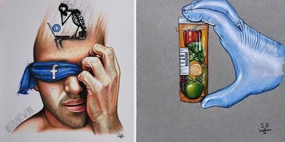 Çizimlerinde Sosyal Medyanın Hayatımızdaki Yerini Çarpıcı Şekilde Gözler Önüne Seren İllüstratör