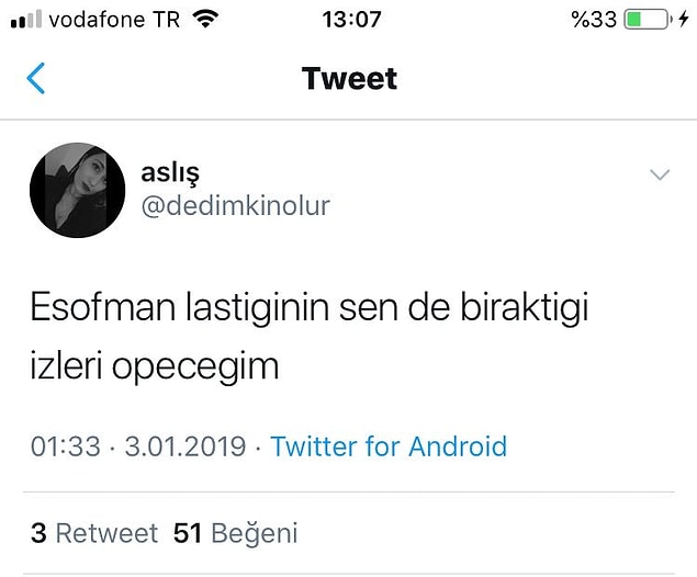 9. Don lastiğinin hemen orayı hatta...